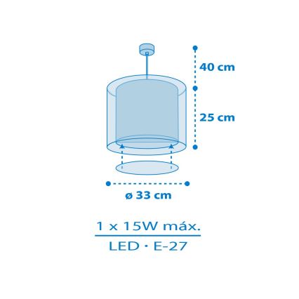 Dalber 40672 - Kinder-Deckenleuchte WORLD 1xE27/15W/230V blau