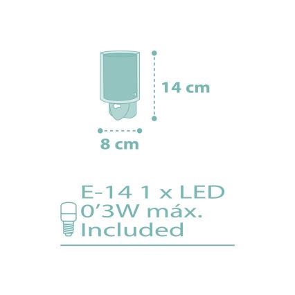 Dalber 41005H - LED-Steckdosenleuchte DOTS 1xE14/0,5W/230V