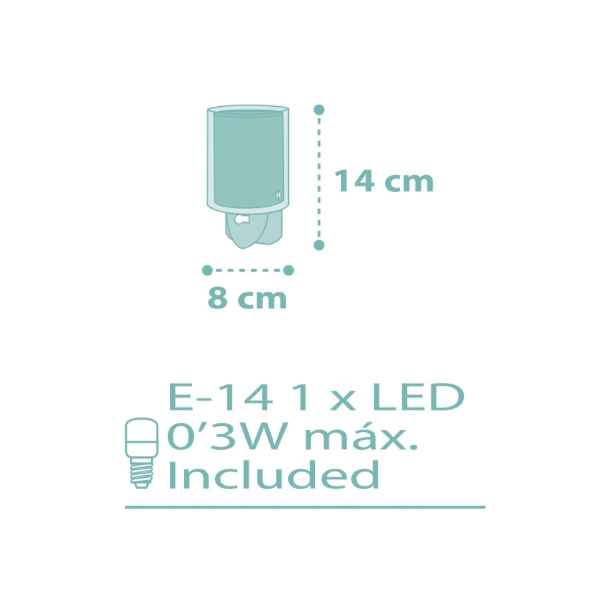 Dalber 41005H - LED-Steckdosenleuchte DOTS 1xE14/0,5W/230V