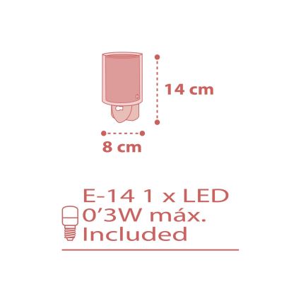 Dalber 41005S - LED-Steckdosenleuchte DOTS 1xE14/0,5W/230V