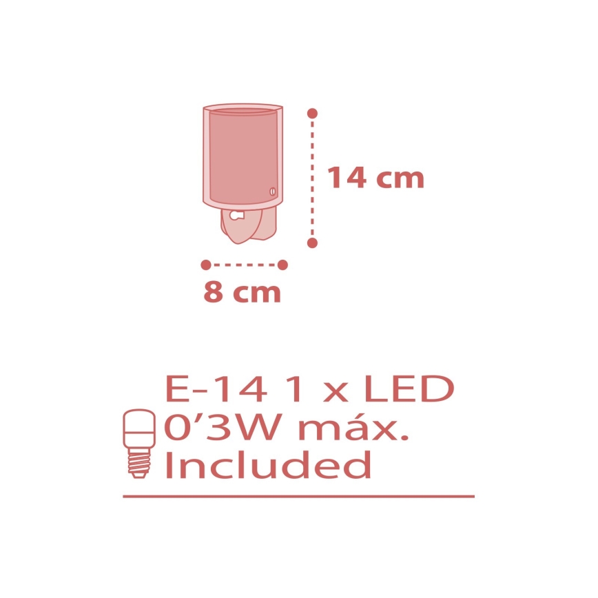 Dalber 41005S - LED-Steckdosenleuchte DOTS 1xE14/0,5W/230V
