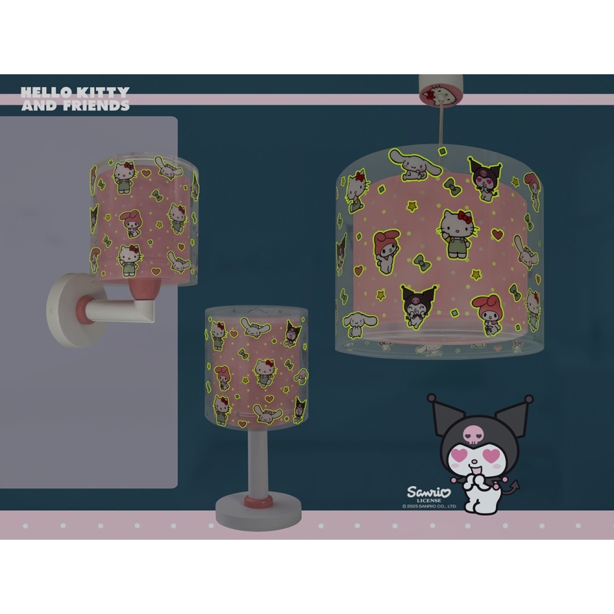 Dalber 41251 - LED-Kinderlampe HELLO KITTY&FRIENDS 1xG4/4W/230V rosa