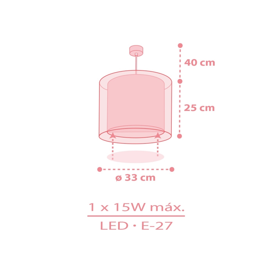 Dalber 41572S - Kinder-Deckenleuchte BABY TEDDY 1xE27/15W/230V rosa