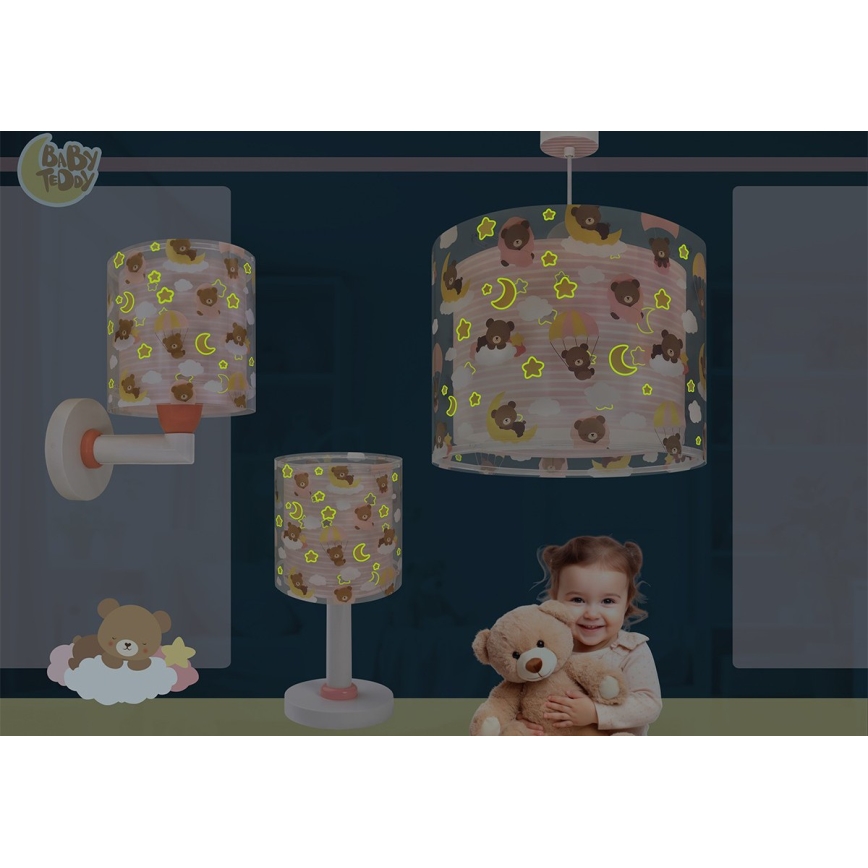 Dalber 41579S - Kinder-Wandleuchte BABY TEDDY 1xE27/15W/230V rosa