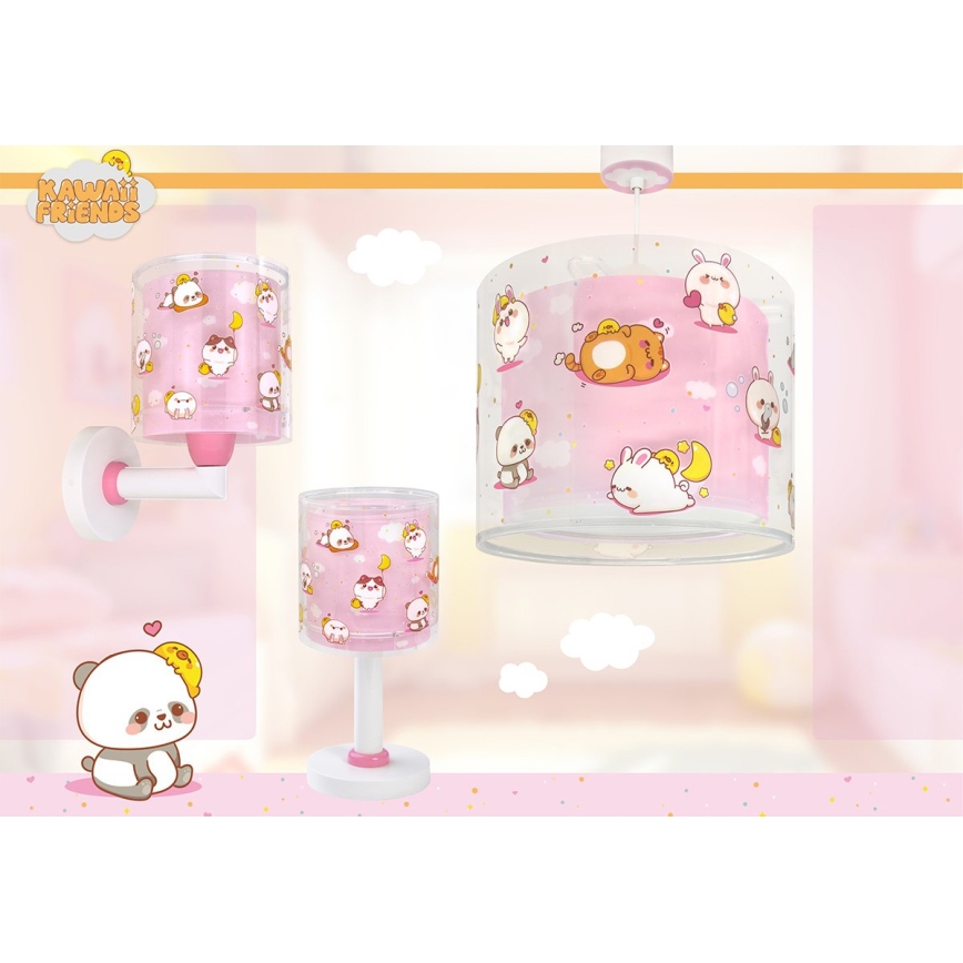 Dalber 41762S - Kinder-Deckenleuchte KAWAII FRIENDS 1xE27/15W/230V rosa