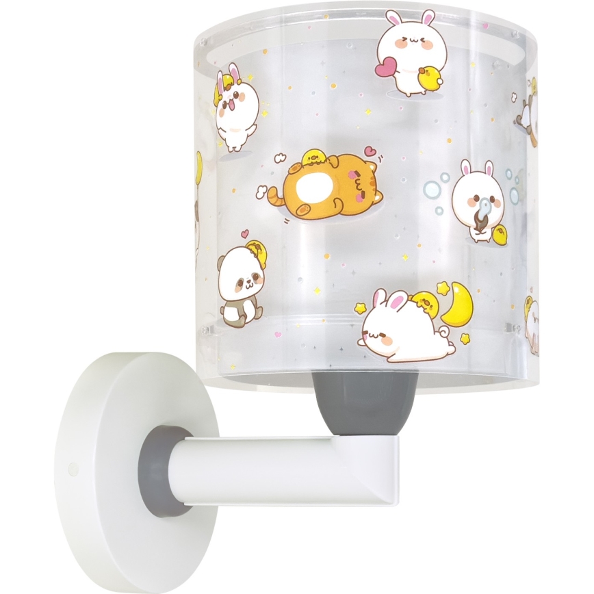 Dalber 41769E - Kinder-Wandleuchte KAWAII FRIENDS 1xE27/15W/230V grau