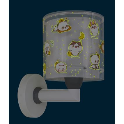 Dalber 41769E - Kinder-Wandleuchte KAWAII FRIENDS 1xE27/15W/230V grau