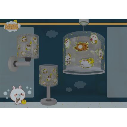 Dalber 41769E - Kinder-Wandleuchte KAWAII FRIENDS 1xE27/15W/230V grau