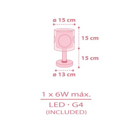 Dalber 60911 - LED-Kinderlampe PRINCESS DANCE 1xG4/4W/230V rosa