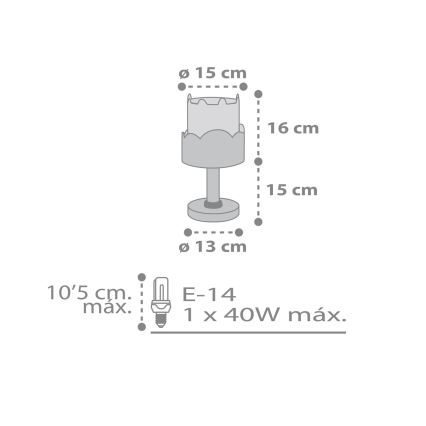 Dalber 61151S - Kinderlampe BUNNY 1xE14/40W/230V orange