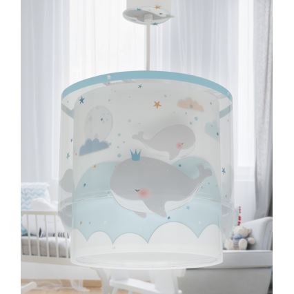 Dalber 61172T - Kinder-Hängelampe WHALE DREAMS 1xE27/15W/230V blau