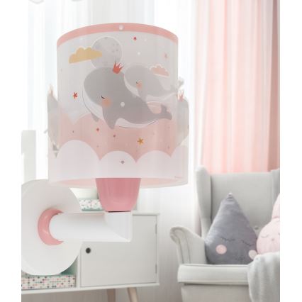 Dalber 61179S - Kinder-Wandleuchte WHALE DREAMS 1xE27/15W/230V rosa