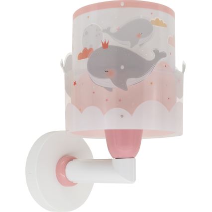 Dalber 61179S - Kinder-Wandleuchte WHALE DREAMS 1xE27/15W/230V rosa