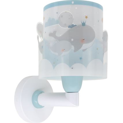 Dalber 61179T - Kinder-Wandleuchte WHALE DREAMS 1xE27/15W/230V blau