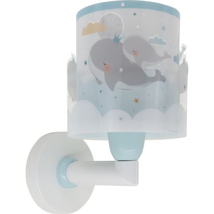 Dalber 61179T - Kinder-Wandleuchte WHALE DREAMS 1xE27/15W/230V blau