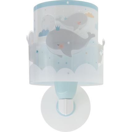 Dalber 61179T - Kinder-Wandleuchte WHALE DREAMS 1xE27/15W/230V blau