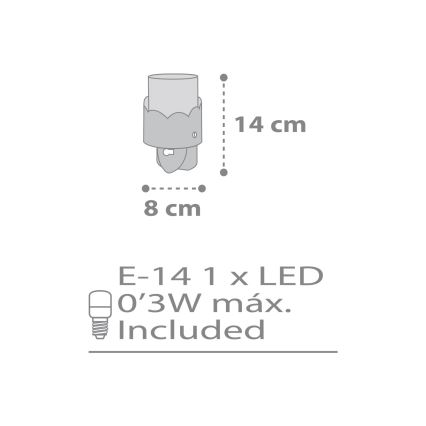 Dalber 61235E - LED-Steckdosenleuchte MOON 1xE14/0,5W/230V