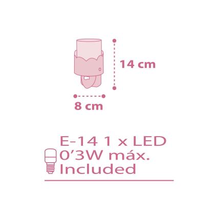Dalber 61235S - LED-Steckdosenleuchte MOON 1xE14/0,5W/230V