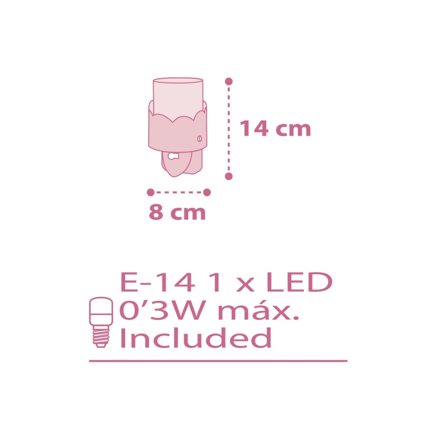Dalber 61235S - LED-Steckdosenleuchte MOON 1xE14/0,5W/230V
