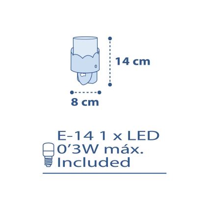 Dalber 61235T - LED-Steckdosenleuchte MOON 1xE14/0,5W/230V