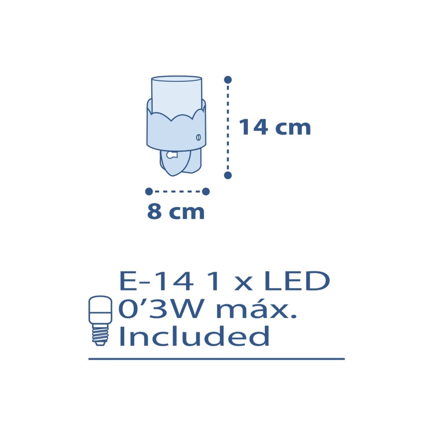 Dalber 61235T - LED-Steckdosenleuchte MOON 1xE14/0,5W/230V