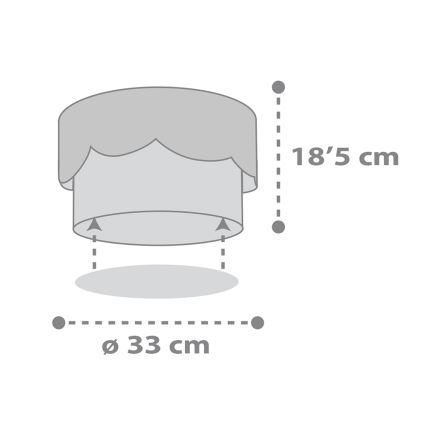 Dalber 61236E - Kinder Deckenleuchte MOON 2xE27/60W/230V grau