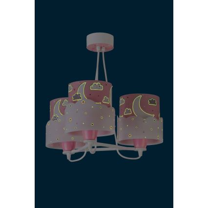 Dalber 61237S - Kinderleuchte MOON 3xE27/60W/230V