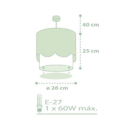 Dalber 61712H - Kinder-Kronleuchter SWEET LOVE 1xE27/60W/230V grün