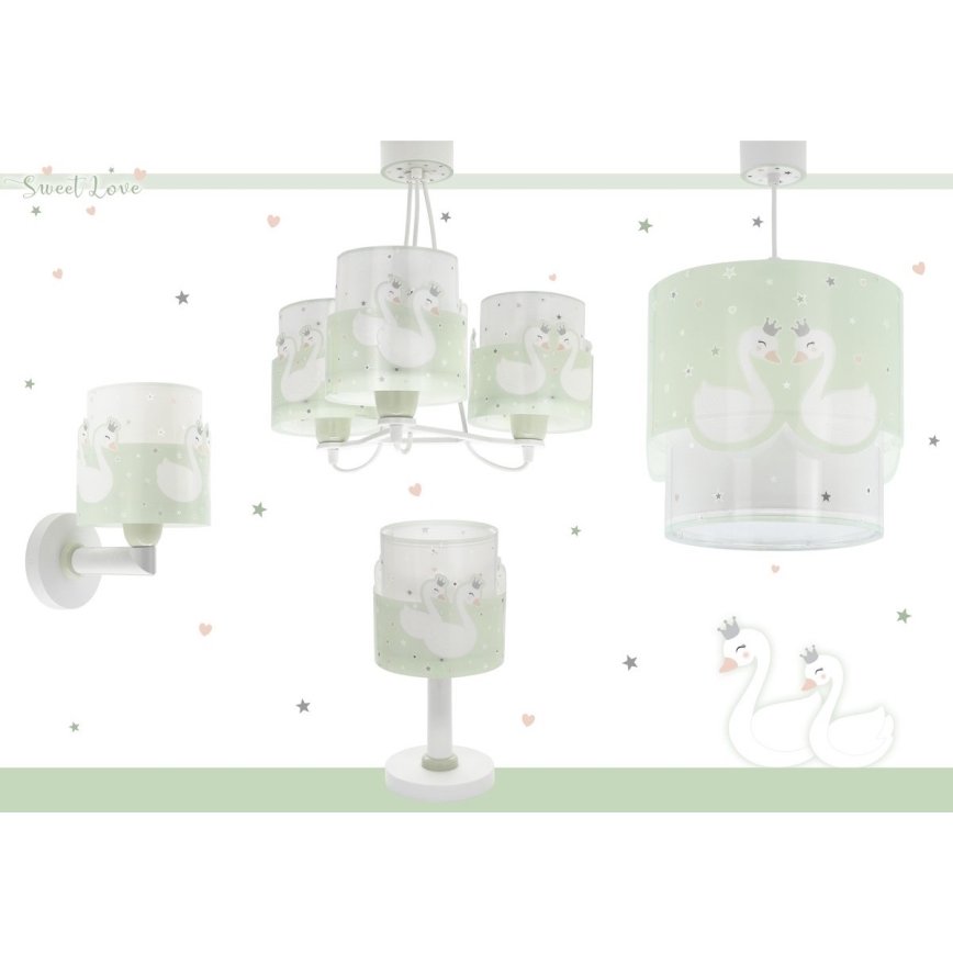 Dalber 61719H - Kinder-Wandleuchte SWEET LOVE 1xE27/60W/230V grün