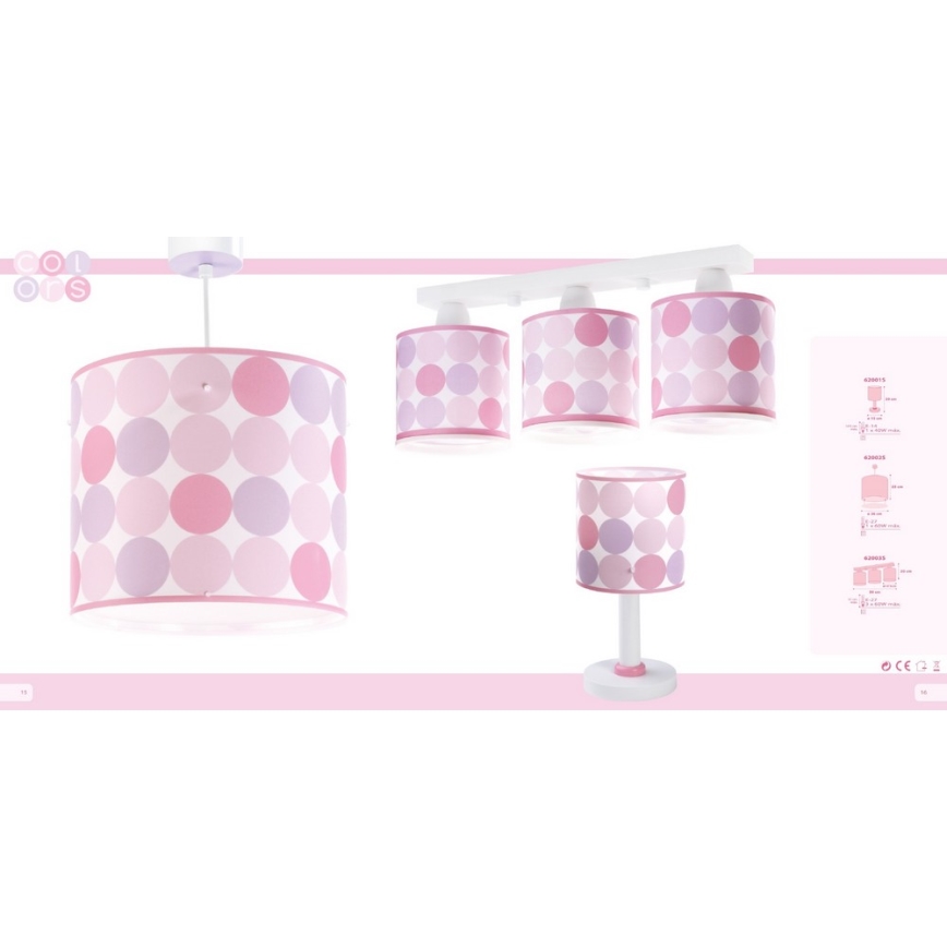 Dalber 62002S - Hängeleuchte für Kinder COLORS 1xE27/60W/230V