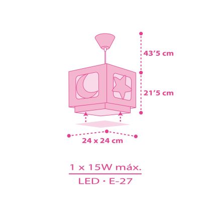 Dalber 63232S - Kinderkronleuchter auf Schnur MOON LIGHT 1xE27/60W/230V