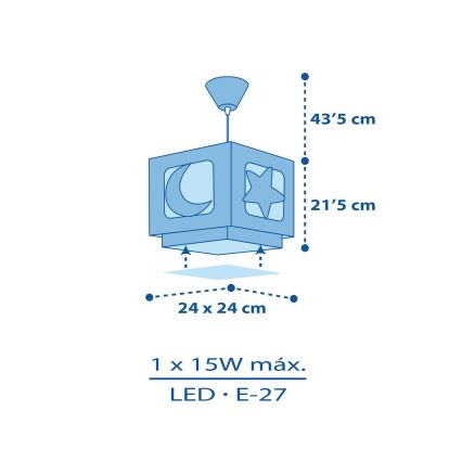 Dalber 63232T - Kinderleuchter MOON LIGHT 1xE27/60W/230V