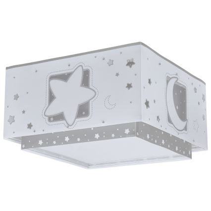 Dalber 63236E - Kinder Deckenleuchte MOONLIGHT 2xE27/60W/230V grau