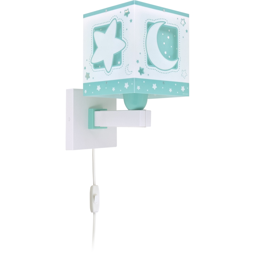 Dalber 63239H - Kinder-Wandleuchte MOONLIGHT 1xE27/15W/230V grün