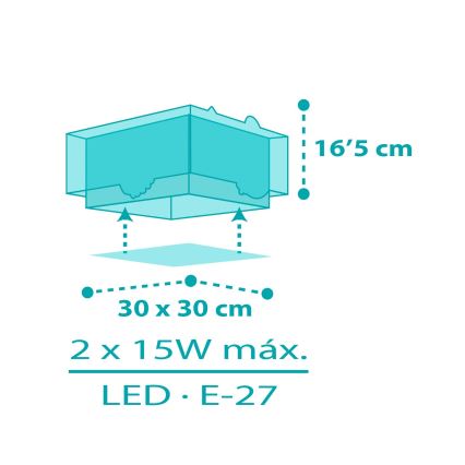 Dalber 63316 - Kinder-Deckenleuchte HAPPY JUNGLE 2xE27/15W/230V