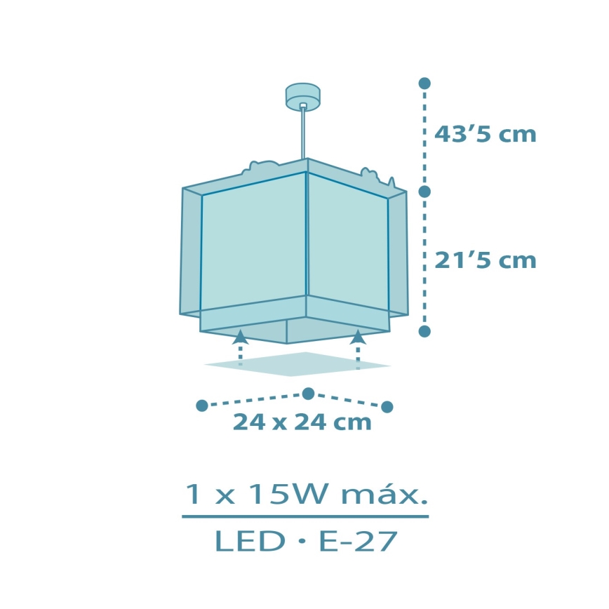 Dalber 63452 - Kinder-Deckenleuchte BABY DINOS 1xE27/15W/230V, farbenfroh