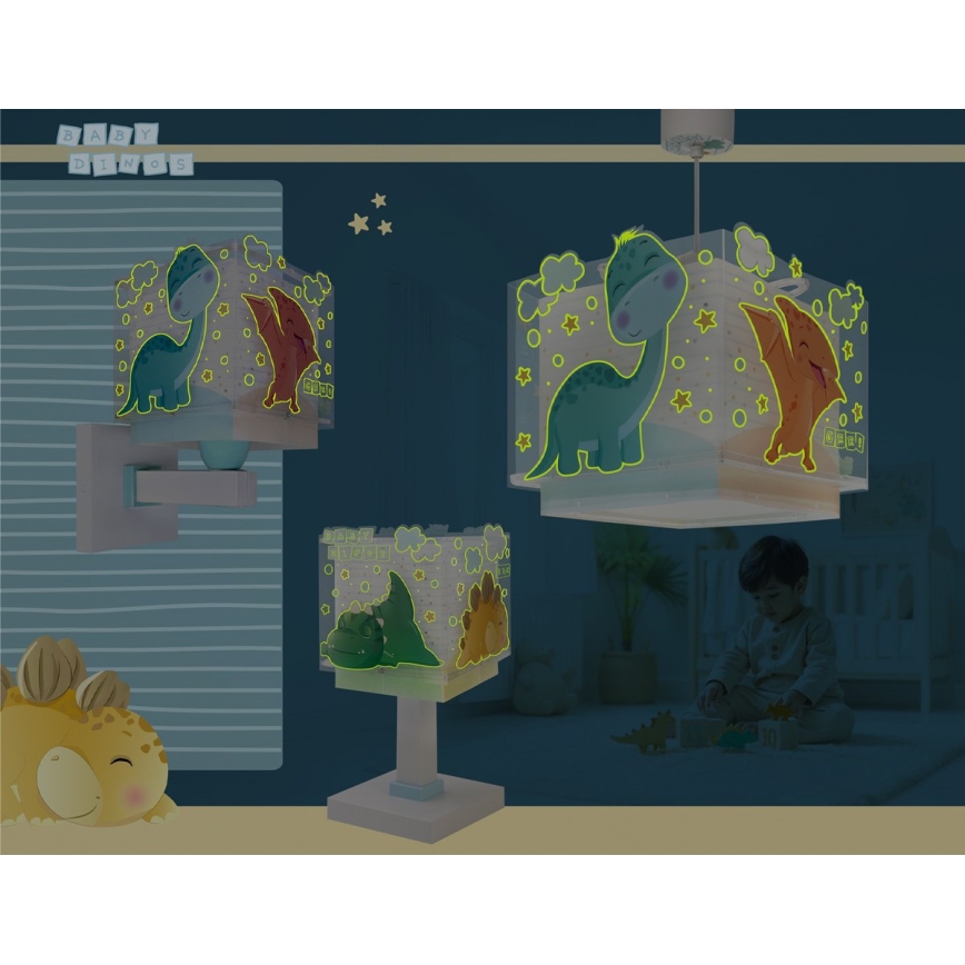 Dalber 63459 - Kinder-Wandleuchte BABY DINOS 1xE27/15W/230V farbenfroh