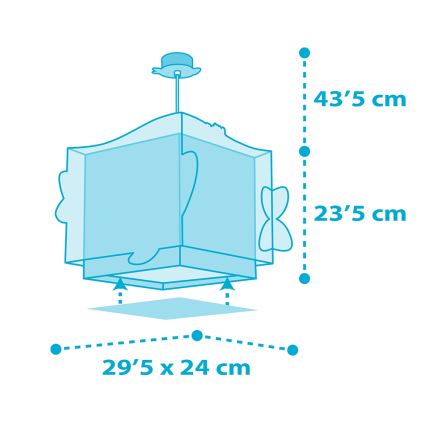 Dalber 63472 - Kinder-Kronleuchter BABY SHARK 1xE27/60W/230V