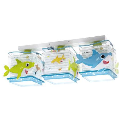 Dalber 63473 - Kinder Deckenleuchte BABY SHARK 3xE27/60W/230V