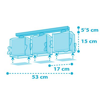 Dalber 63473 - Kinder Deckenleuchte BABY SHARK 3xE27/60W/230V