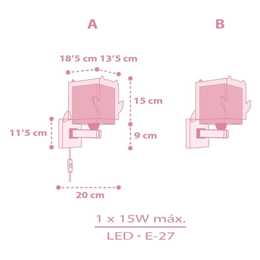 Dalber 64489 - Kinder-Wandleuchte LITTLE FRIENDS 1xE27/15W/230V