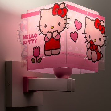 Dalber 73269 - HELLO KITTY Kinder-Wandleuchte 1xE27/15W/230V rosa