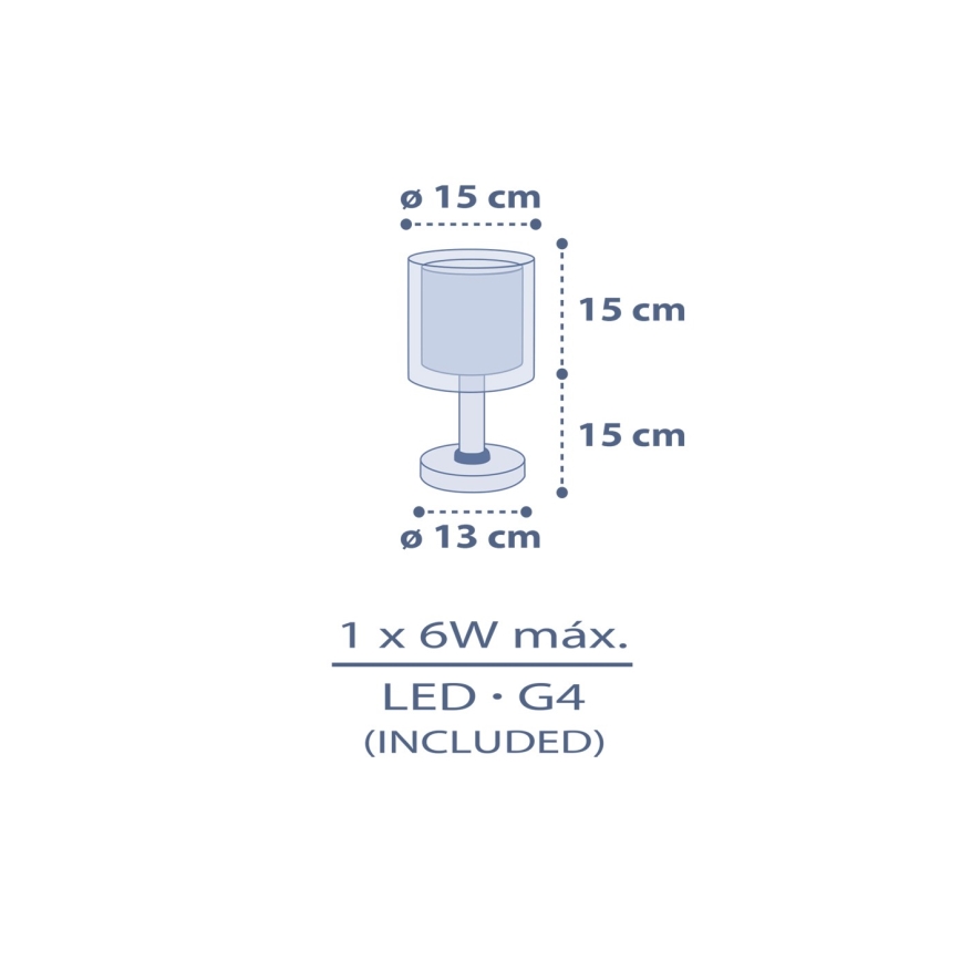 Dalber 76631 - LED Kinderlampe MOON DREAMS 1xG4/4W/230V blau