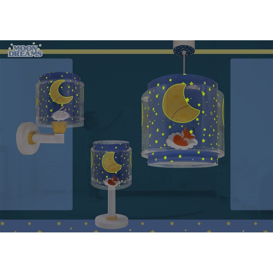 Dalber 76632 - Kinder-Pendelleuchte MOON DREAMS 1xE27/15W/230V blau