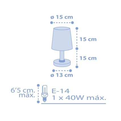 Dalber 82211T - Kinderlampe STAR LIGHT 1xE14/40W/230V blau