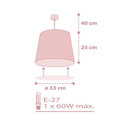 Dalber 82212S - Kinder-Kronleuchter STAR LIGHT 1xE27/60W/230V rosa