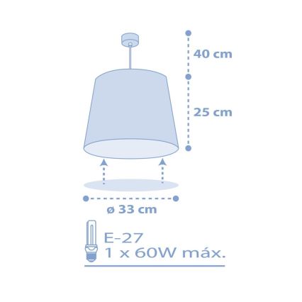 Dalber 82212T - Kinder-Kronleuchter STAR LIGHT 1xE27/60W/230V blau