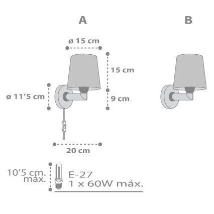 Dalber 82219B - Kinder-Wandleuchte STAR LIGHT 1xE27/60W/230V weiß