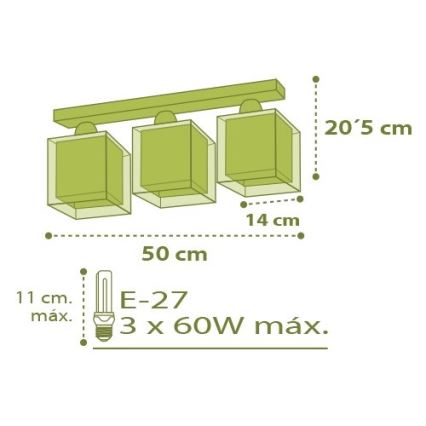 Dalber D-11673 - Kinder-Deckenbeleuchtung MY SWEET HOME 3xE27/60W/230V