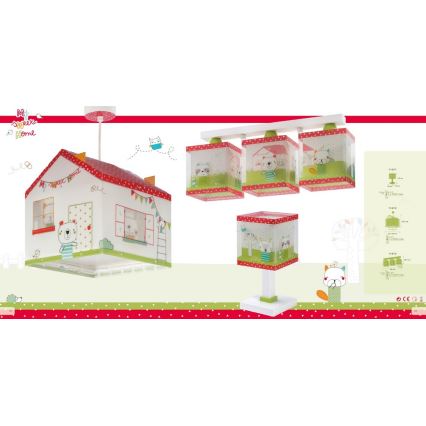 Dalber D-11673 - Kinder-Deckenbeleuchtung MY SWEET HOME 3xE27/60W/230V